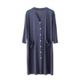 thumbnail image 2 of Men's Viscose Rayon Cardigan-Style Pajama Robe with V-Neck and Pockets, 2 of 5