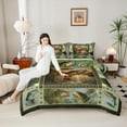 thumbnail image 4 of Castle Fairy Big Bass Fish Full Size Comforter Sets 3-Piece for Female Men Women,Geometric Plaid Bedding Comforter Set,Fishing Theme Lightweight Bedding Sets,Ultra Soft Home Decor,Reversible, 4 of 8