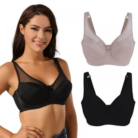 

Wireless Bra Full-Coverage Wireless Bra Moisture-Wicking Wirefree Bra Wirefree Plus-Size Bra Pack of 2