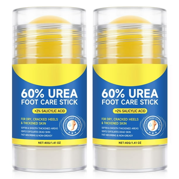 Crema de urea al 60% con 2% de ácido salicílico para talones agrietados, 120 ml x2