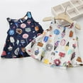 thumbnail image 1 of URMAGIC Summer Toddler & Baby Girls Sleeveless Ice Crean Print Princess Dress&nbsp;Sundress,1-6T, 1 of 7