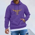 thumbnail image 1 of MHFRRA Sudadera con Capucha y Cordón con Estampado de Cabeza de Toro para Hombre, Estilo Informal, Cómoda, para Uso Diario Púrpura, 1 of 4