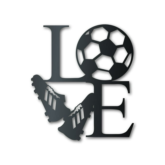Metal Soccer Love Wall Art - Metal Sports Sign - 14 Color Options 24