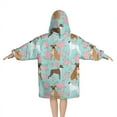 thumbnail image 2 of Cute Boxer Dog and Flowers Florals Blanket Hoodies for Kids 6-13YR Oversize Wearable Blanket Hoodies for Boys Girls Teens, 2 of 7