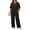 01 Black, variant on Lounge Sets Two Piece Sets for Women Summer Outfits Soft Comfy Pajamas Set Beach Airport Matching Sets(1X-5X)