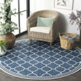 thumbnail image 3 of SAFAVIEH Beach House Wendy Geometric Indoor/Outdoor Area Rug, Blue/Ivory, 6'7" x 6'7" Round, 3 of 16