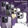 thumbnail image 7 of JETech Cute Case for iPhone 14 Pro Max 6.7-Inch, Wave Frame Curly Shape Shockproof Phone Cover for Women and Girls, Clear Hard PC Back (Deep Purple), 7 of 7