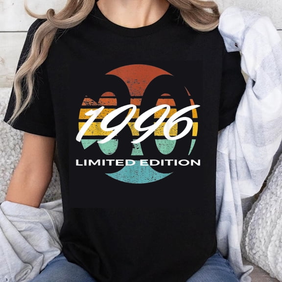 100% Cotton 1996 Limited Edition Vintage Birthday Gift For Women Men Retro Unisex T-Shirt