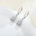 thumbnail image 4 of Divine Creation 925 Sterling Silver 2Ct Pear Cut Diamond Drop Dangle Earrings For Womens 14K White Gold Plated, 4 of 4