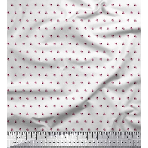 Soimoi Cotton Duck Fabric Dots Shirting Print Fabric by The Yard 42 Inch Wide
