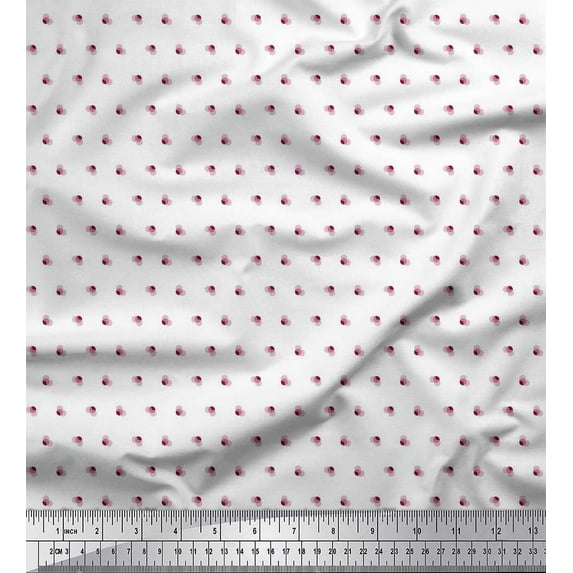 Soimoi Silk Fabric Dots Shirting Print Fabric by The Yard 42 Inch Wide