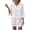 White, variant on Women's 2 Piece Linen Short Set V Neck 3/4 Sleeve Oversized Beach Vacation