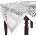 thumbnail image 3 of Fennco Styles Mondrian Embroidered Geometric Design Rectangular Table Runner (Silver, 16"x36"), 3 of 5