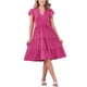 thumbnail image 2 of Vestido de verano midi con volantes en las mangas y escote en V para mujer, talla XL, color rosa, 2 of 6