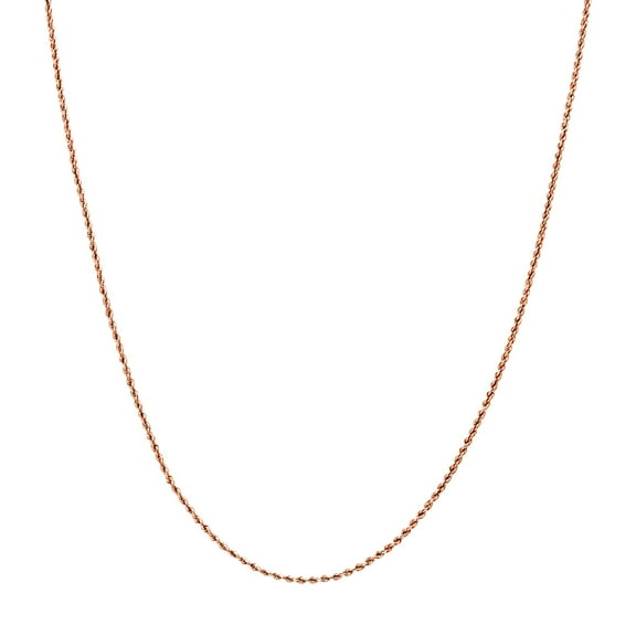 14k Rose Gold Hollow Rope Chain Necklace 1.8mm Lobster Claw Closure 20 Inch Chain Necklace for Women and Men