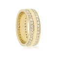thumbnail image 3 of Bague d'Éternité à Double Rang de Diamants 1 1/2 Ct en Or Jaune 14 K, Bande Plate Grand de 7,5 mm, 3 of 3