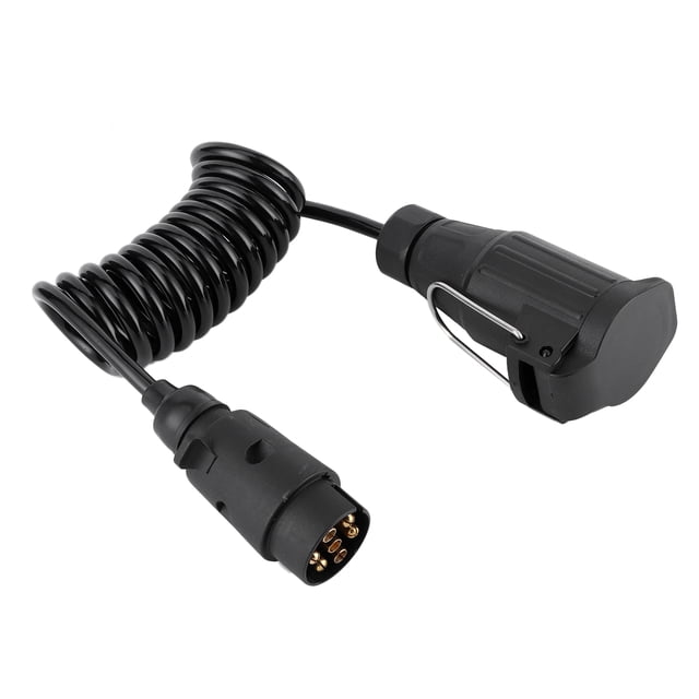 Trailer Adapter Cord, Trailer Socket, Black Spring Adapter Wire RV Extension Cord Cable Connector For Car Ship Trailer Commercial Vehicle