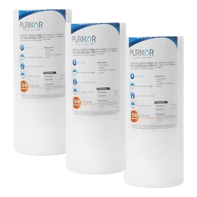 3 Cartuchos Sedimentos Polispun 50 Micras, Purikor