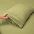 thumbnail image 3 of Extra Deep Pocket 3-Piece Bed Sheets Set , 18"-24" Super Deep Fitted Sheet, Fits High Profile Mattresses with Toppers, Hotel Luxury Soft Double Brushed Microfiber, - Twin, Sage, 3 of 7
