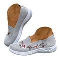 thumbnail image 3 of YLYL Orthopedic Shoes for Women Flower Embroidered Breathable Elastic Mesh Casual Non Slip Walking Nurse Shoes, 3 of 7
