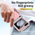 thumbnail image 6 of ELEHOLD for Samsung Galaxy Z Flip 5 Plating Case with Pen, Z Flip 5 Case with Pen Slot & Replaceable Two Hinge Protection, Hybrid Leather Shockproof Case for Samsung Galaxy Z Flip5,Silver + Pink, 6 of 7