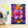 thumbnail image 2 of FORMRS Acrylic Clipboard with Low Profile Clip Standard A4 Letter Size, 12.5" x 9", Large Purple Flowers, 2 of 8