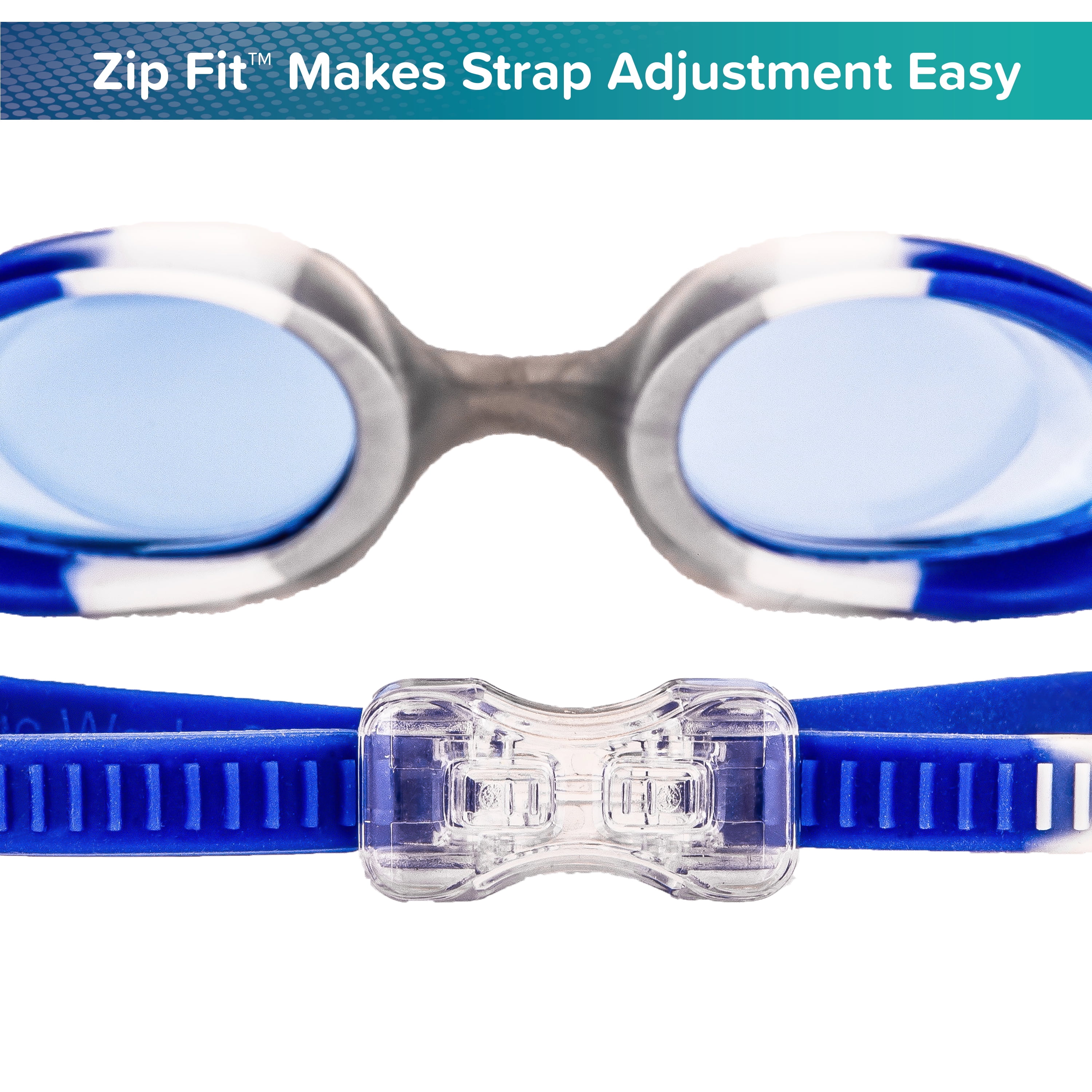 Dolfino Youth Challenger Swimming Sport Silicone Goggles, Blue