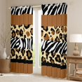 thumbnail image 2 of Feelyou Brown Leopard Print Curtains Pack of 2 (52x84 Each), Wildlife Window Curtains, 2 of 6