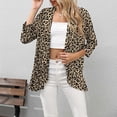 thumbnail image 2 of USSUMA T-Shirts for Women Trendy Leopard Print Open Front Cardigan Jacket Womens Blouses and Tops Dressy Casual Summer Blaze 3/4 Sleeve Tshirts Shirts Tunic for women, 2 of 8