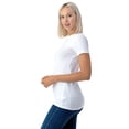 thumbnail image 5 of Simply Fashion Basic Crewneck Short Sleeve T-Shirts - Stretch Cotton Spandex,White,Small, 5 of 5