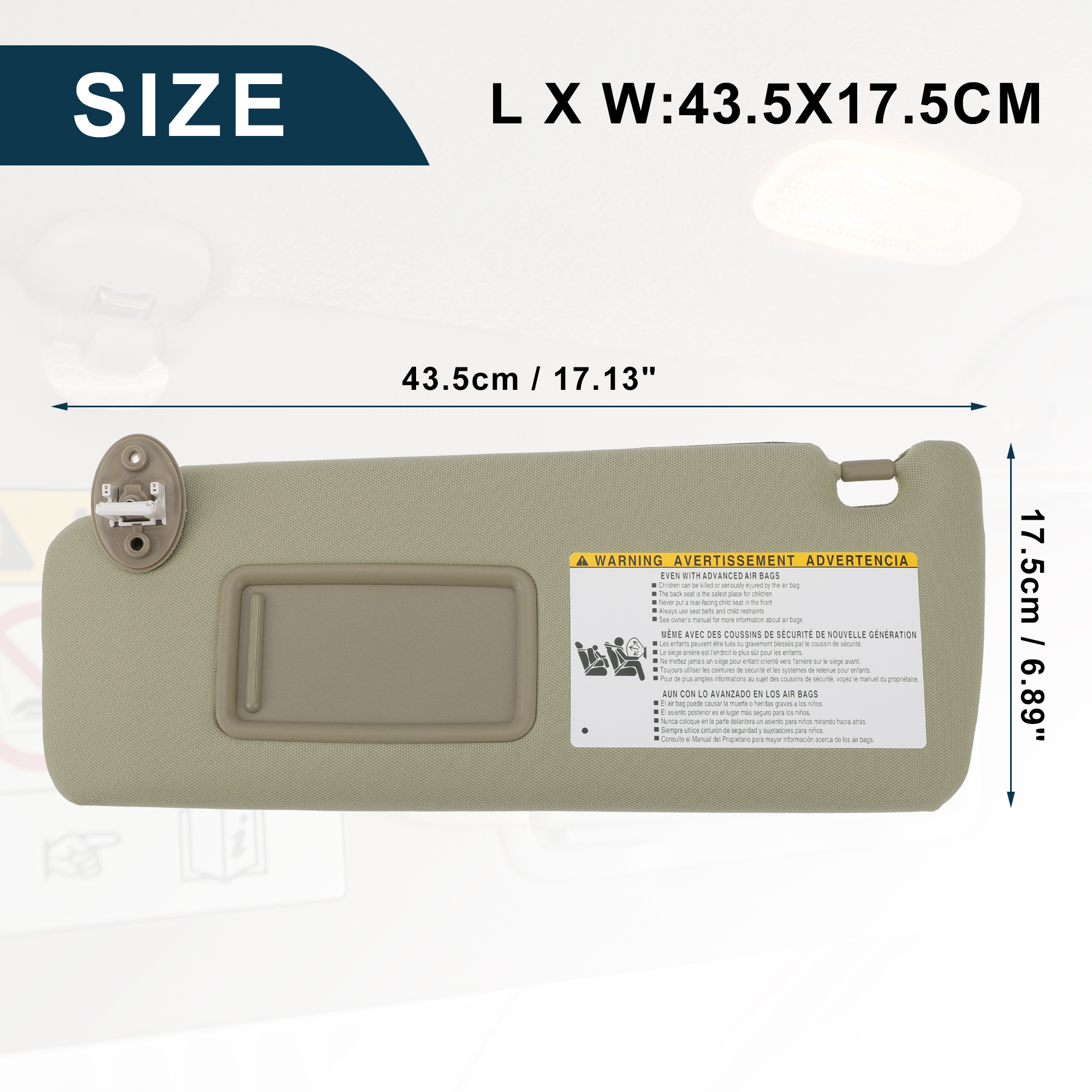Unique Bargains Left Driver Side Sun Visor for Toyota 4Runner 2010-2023 Beige