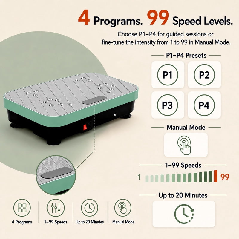 Vibration Plate Exercise Machine for Lymphatic Drainage, Vibrating Fitness Platform 450 lbs Capacity Full Body Shaker Workout Equipment, Vibration Platform Machine Shaping Vibrate Board Sport Home