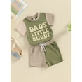 thumbnail image 3 of Bagilaanoe 2pcs Newborn Baby Boy Shorts Set Short Sleeve Letter Embroidery T Shirt Tops + Shorts 6M 12M 18M 24M Infant Casual Summer Clothes, 3 of 7