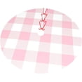 thumbnail image 2 of SPXUBZ Christmas Tree Skirt, Girly Pastel Pink Gingham Plaid Xmas Tree Mat Decor Ornament for Xmas Holiday Party Ornament Rustic Farmhouse Decorations 36 inch, 2 of 5