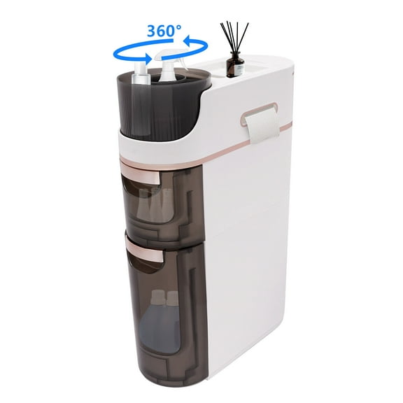 Miumaeov Modern Bathroom Floor Cabinet Narrow Storage Cabinet Organizer with 2x Drawers White