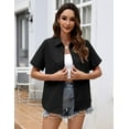 thumbnail image 6 of Zeagoo Shirts for Women Trendy Rolled Cuffed Short Sleeve Button Up Blouse Business Casual Tops, 6 of 6