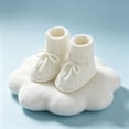 thumbnail image 4 of Xfvqtps Baby Booties Knitted Crochet Solid Color Lace up Bow Mid Tube Non Slip Soft Comfortable Warm Winter House Shoes Prewalker White, 4 of 8