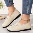 thumbnail image 2 of KIJBLAE Women's Summer Mesh Breathable Flat Shoes, Soft Sole Trendy Slip On Comfortable Casual Loafers Beige 37, 2 of 7