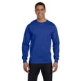 thumbnail image 1 of Hanes Ringspun Cotton Long Sleeve Beefy Tee Shirt, 2XL, Deep Royal, 1 of 1