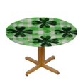 thumbnail image 3 of Orinice Shamrocks Plaid Pattern Checkered Background Round Table Cover Stain Resistant Washable Indoor Outdoor Tablecloth Kitchen Dining Wedding Parties Elastic Edge 100% Polyester Fiber 54-58, 3 of 8