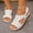 White, variant on Wedge Sandals for Women Wide Width Sandals Women Plus Size Breathable Peep Toe Thick Soled Work Commuting Slip on Womens Slides with Adjustable Buckle Strap