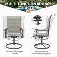 thumbnail image 4 of ELPOSUN 7 Piece Outdoor Patio Dining Set Swivel High Back Padded Textilene Chairs and Rectangle Brown Table Furniture Set,Light Gray, 4 of 6