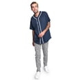 thumbnail image 3 of Victorious Men's Classic Baseball Jersey with Trim BJ42 - NAVY - 3X-Large, 3 of 5