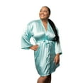 thumbnail image 2 of BluChi Short Kimono Lounge Womens Robe, Small-5XL, 26 Colors - Bride & Bridesmaid Robes, Mint Blue, 5XL/6XL, 2 of 5