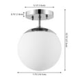 thumbnail image 3 of JONATHAN Y Marcel Bistro 7.75" 1-Light Bohemian Farmhouse Iron/Frosted Glass LED Semi Flush Mount, Chrome/White, JYL7499D, 3 of 9