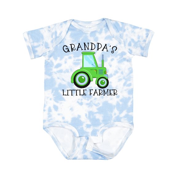 Inktastic Grandpa's Little Farmer Green Tractor Boys or Girls Baby Bodysuit