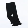 thumbnail image 2 of Akiihool Girls Uniform Pants Pull on Girls Pleated Ruffle Trim Pants Chino Pants (Black,3-4 Years), 2 of 3