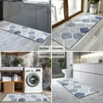 thumbnail image 2 of Blue and White Geometric Quatrefoil Pattern Kitchen Rug Mat,Kitchen Runner Rugs Non Skid Washable,Decorative Kitchen Floor Mats for Kitchen,Sink,Laundry,17"X47", 2 of 5