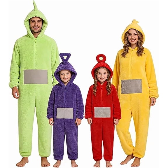 Guvpev Cartoon Onesie Halloween Costume for K'ids, Unisex Silly One-Piece Pajamas, Soft Plush Cosplay Jumpsuit & Loungewear, Cozy Warm Fleece Hooded Sleepwear for Halloween Cosplay & Dress Up Party