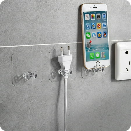 

WEPRO Wall Hook 2pc Plug Hanger Adhesive Home Socket Power Storage Holder Office Wall Housekeeping Organizers